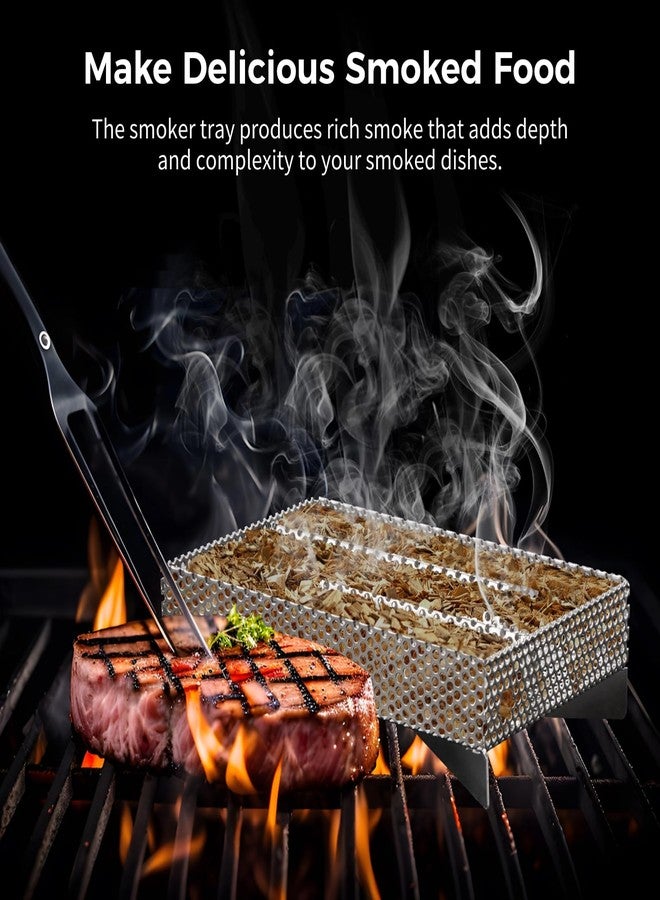 Lnrueg Smoker Tray 12 Hours Pellet Maze Smoker Tray, 5 x 8 Inch Stainless Steel Pellet Smoker Basket, Anti-slip Smoke Generator, Perfect for Hot and Cold Smoking Meat, Fish, Cheese - Image 3